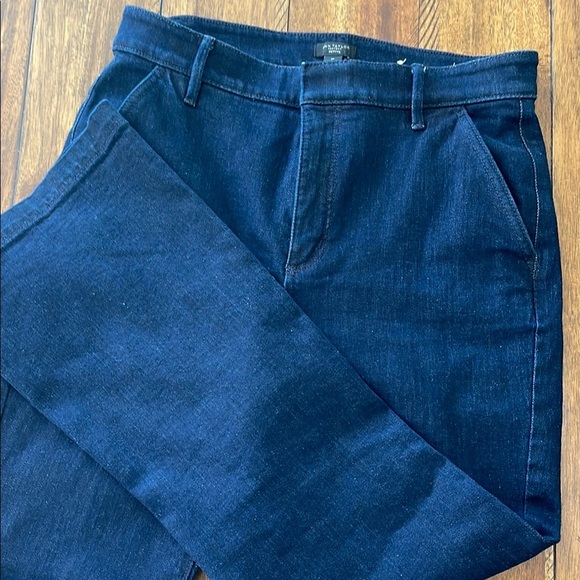 Ann Taylor Factory Denim - Ann Taylor Factory blue denim dressy jean trousers wide leg high rise sz 8p